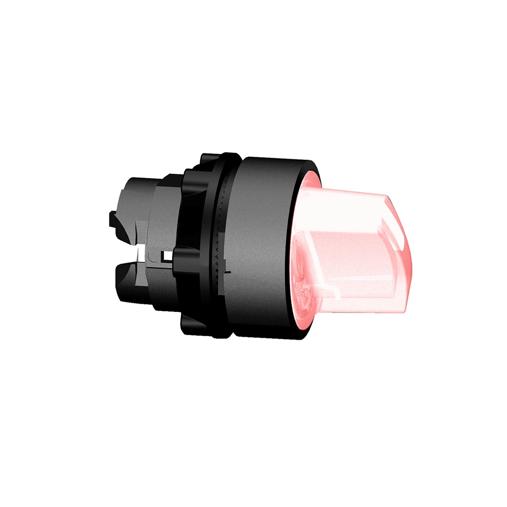 Testa selettore luminoso - 3 posiz. Ø22 - rosso- per LED universale
