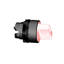 Testa selettore luminoso - 3 posiz. Ø22 - rosso- per LED universale