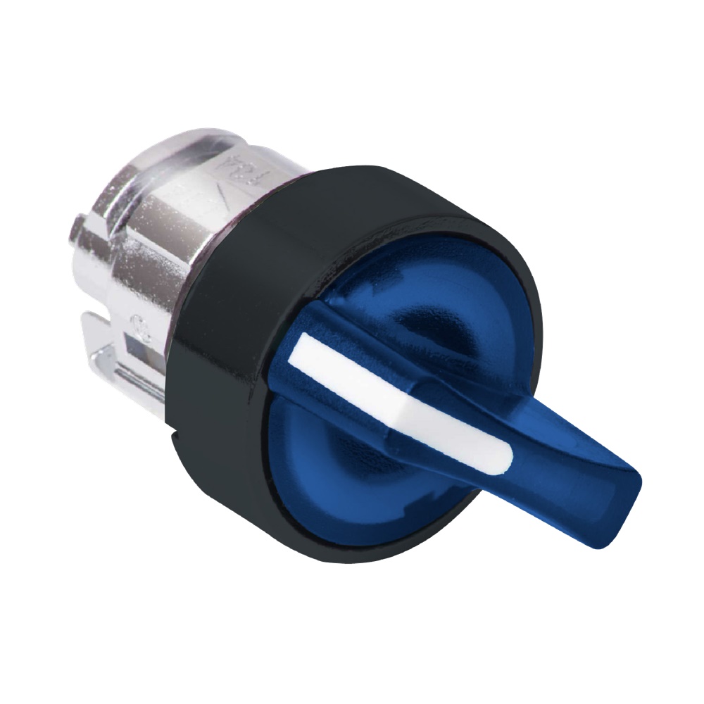 Testa selettore luminoso - 3 posiz. Ø22 - blu- per LED universale