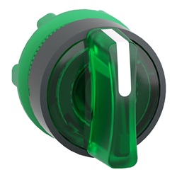 Testa selettore luminoso - 3 posiz. Ø22 - verde- per LED universale