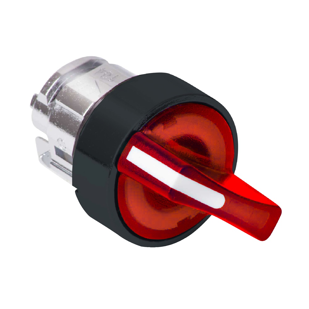 Testa selettore luminoso - 3 posiz. Ø22 - rosso- per LED universale