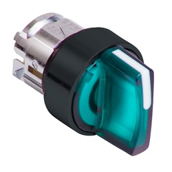 Testa selettore luminoso - 3 posiz. Ø22 - verde- per LED universale