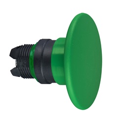 Testa pulsante Ø22 verde - fungo Ø60 mm