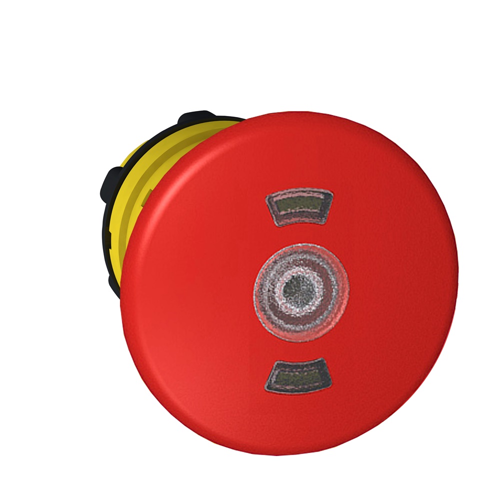 Testa pulsante luminoso Ø22 - Testa a fungo Ø40mm - rosso