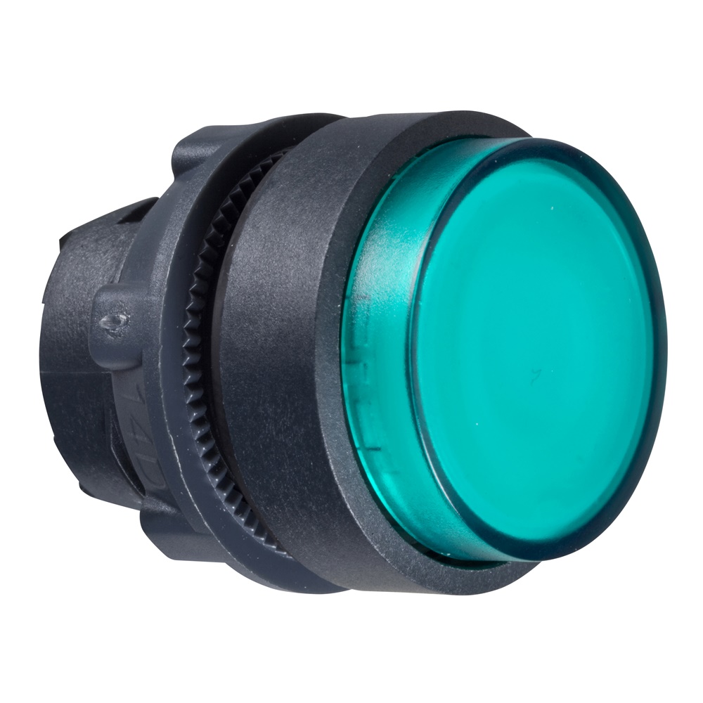 Testa pulsante luminoso Ø22 - verde- per LED universale