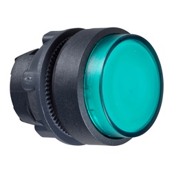 Testa pulsante luminoso Ø22 - verde- per LED universale