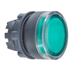 Testa pulsante luminoso Ø22 - verde- per LED universale