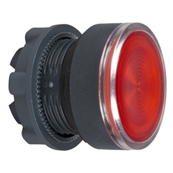 Testa pulsante luminoso Ø22 - rosso- per LED universale
