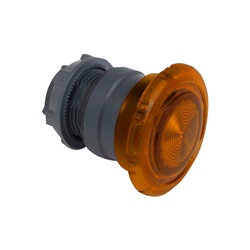 Testa pulsante a fungo Ø40 - sgancio a rotazione Ø22 - arancione - per LED universale