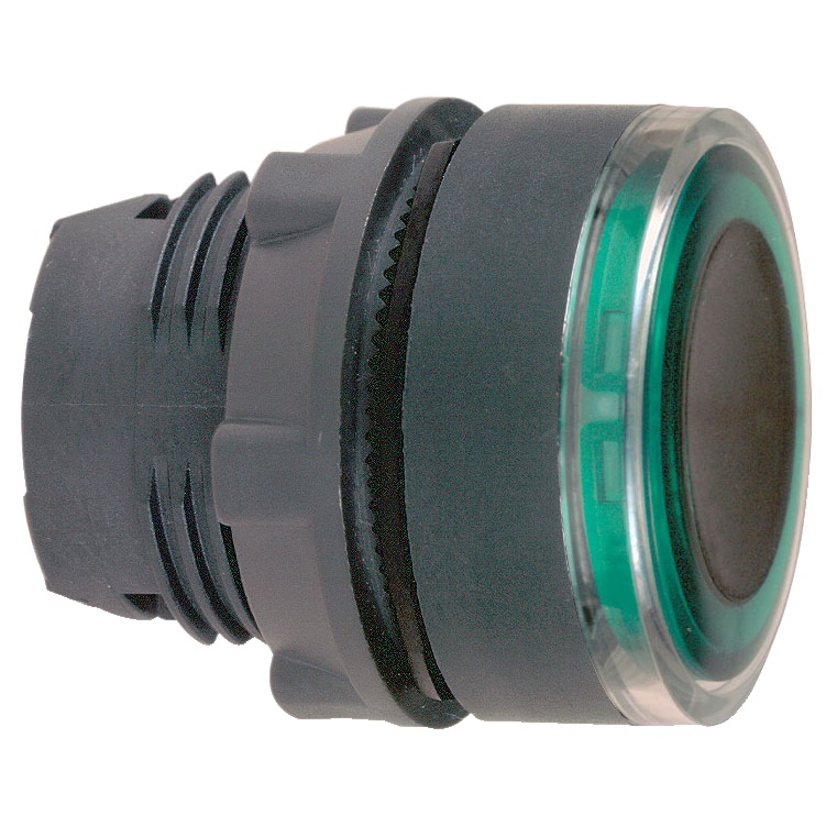 Testa pulsante luminoso Ø22 - verde- per LED universale