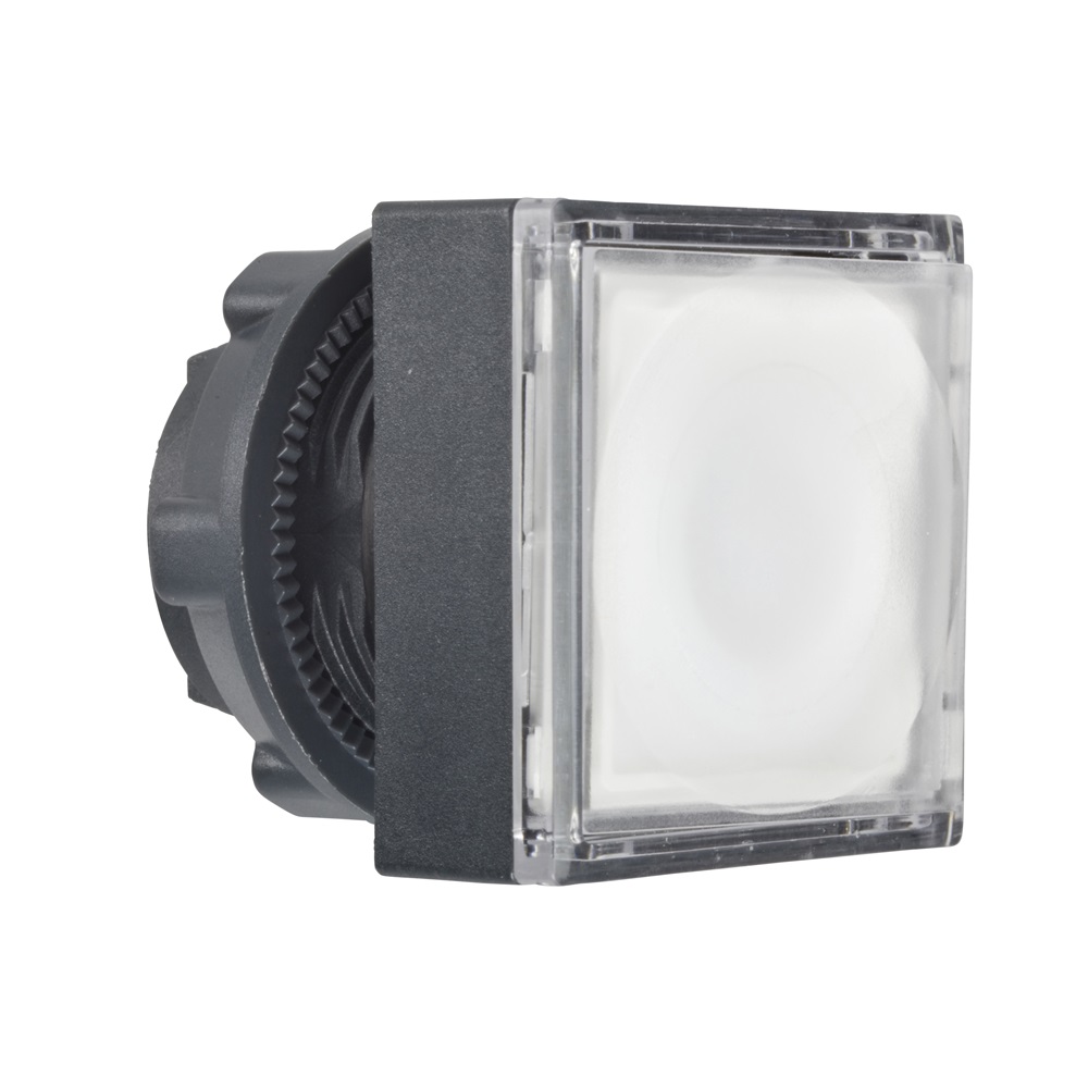 Testa pulsante quadrato luminoso Ø22 - bianco- per LED universale