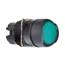 Testa pulsante luminoso circolare Ø16 - verde