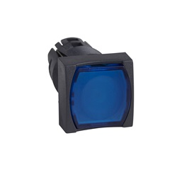 Testa pulsante luminoso quadrato Ø16 - filoghera - blu