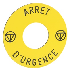 Etichetta rettangolare Ø45 per puls.arresto emerg.-ARRET DURGENCE