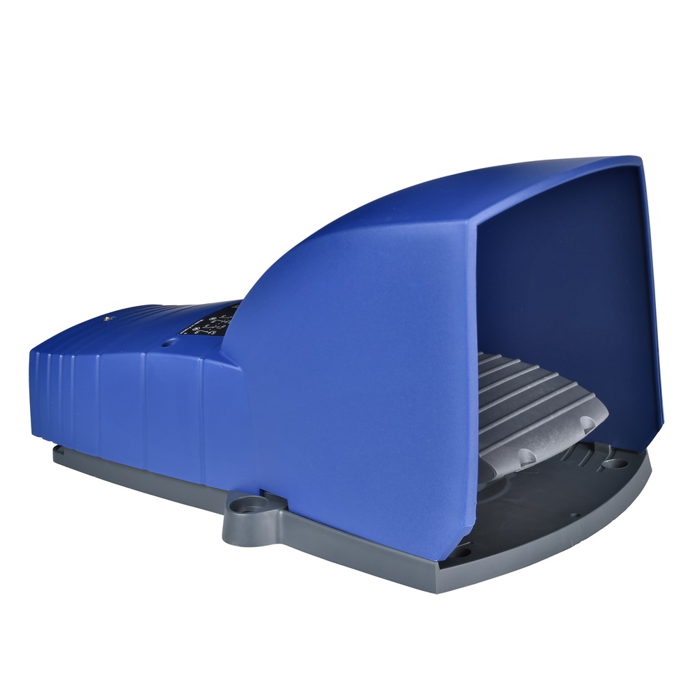 Interruttore a pedale singolo XPE-B c/protezione plastica blu - 2NC+2NO