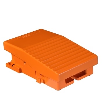 Interruttore a pedale singolo XPE-R senza protezione metallo arancio-1NC+1NO