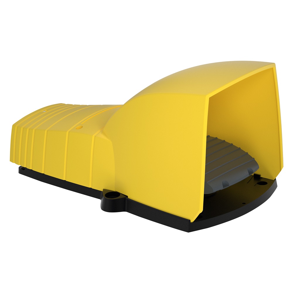 Interruttore a pedale singolo XPE-Y c/protezione plastica GIALLO - 1NC+1NO