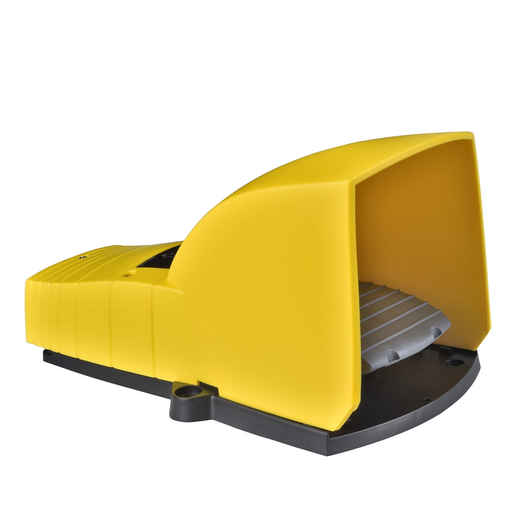 Interruttore a pedale singolo XPE-Y c/protezione plastica GIALLO - 1NC+1NO