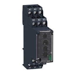 Relè controllo tensione 15..500Vac/dc, 2 NC/NO con temporizzazione