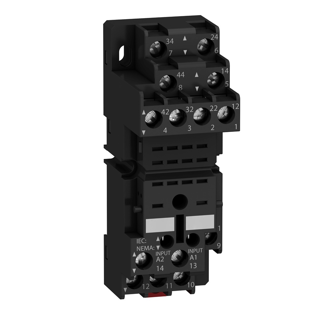 Base RXZ - contatto misto - -10A - < 250V - term. a vite - per relè RXM2.., RXM4