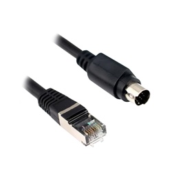 Collegamento seriale Uni-Telway/Modbus - L = 10 m - 1 femmina mini DIN + 1 RJ45