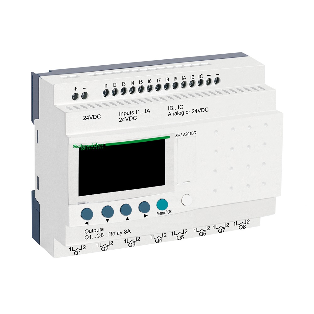 Smart relay compatto Zelio Logic - 20 I/O - 24 V CC - S/orologio - Display