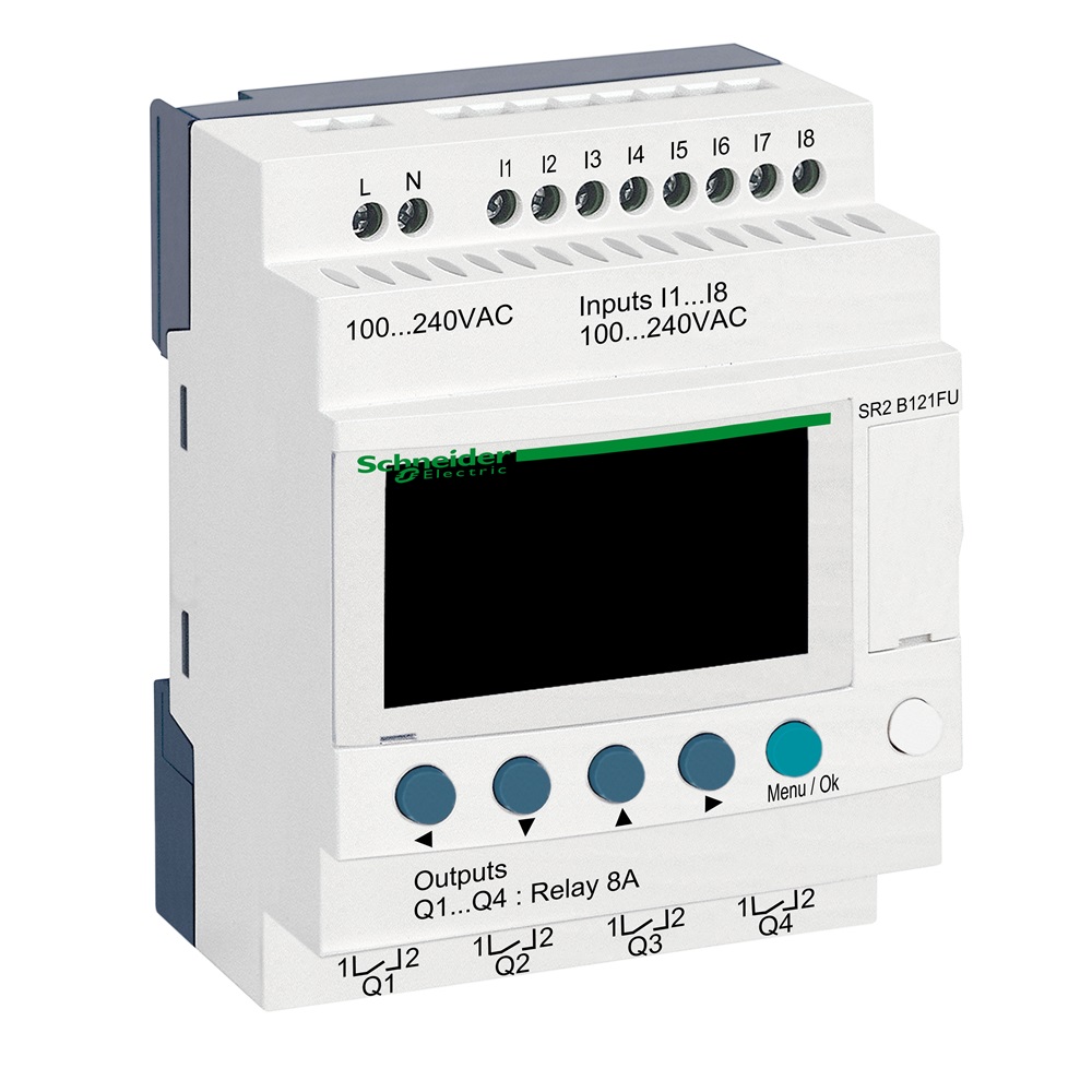 Smart relay comp. Zelio Logic - 12 I/O - 100..240 V CA - Orologio - Display