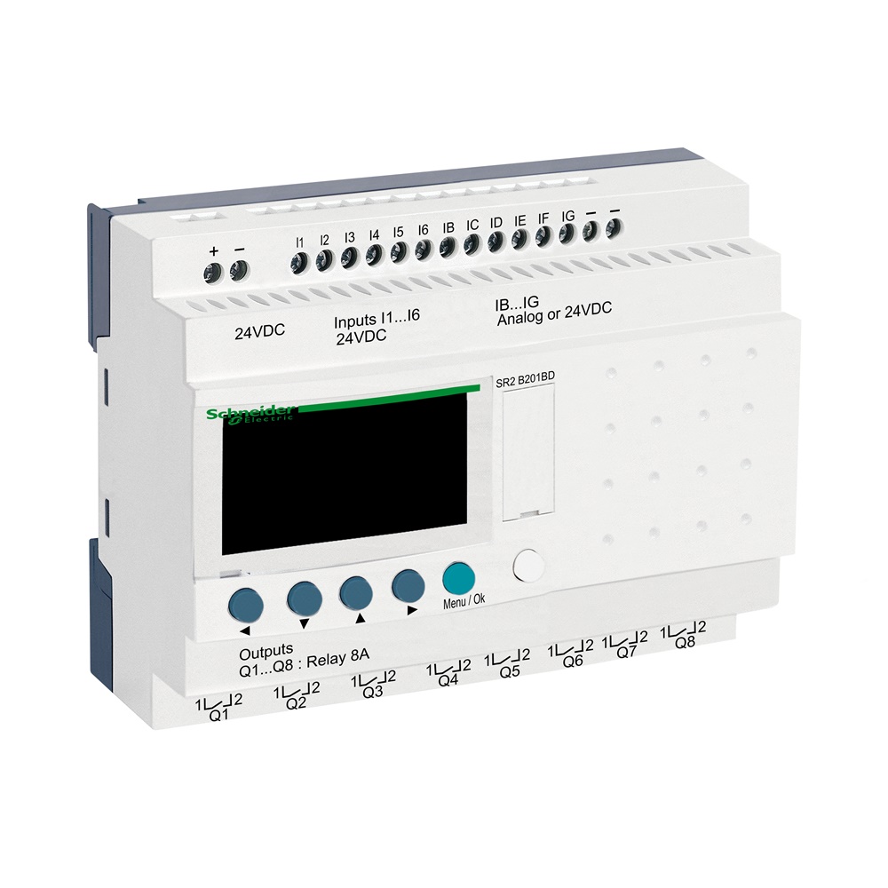 Smart relay 20 I/O 24VDC orologio display