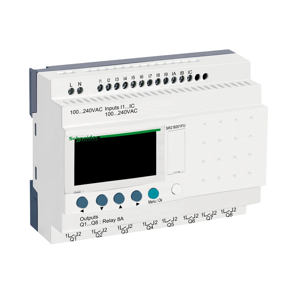 Smart relay comp. Zelio Logic - 20 I/O - 100..240 V CA - Orologio - Display