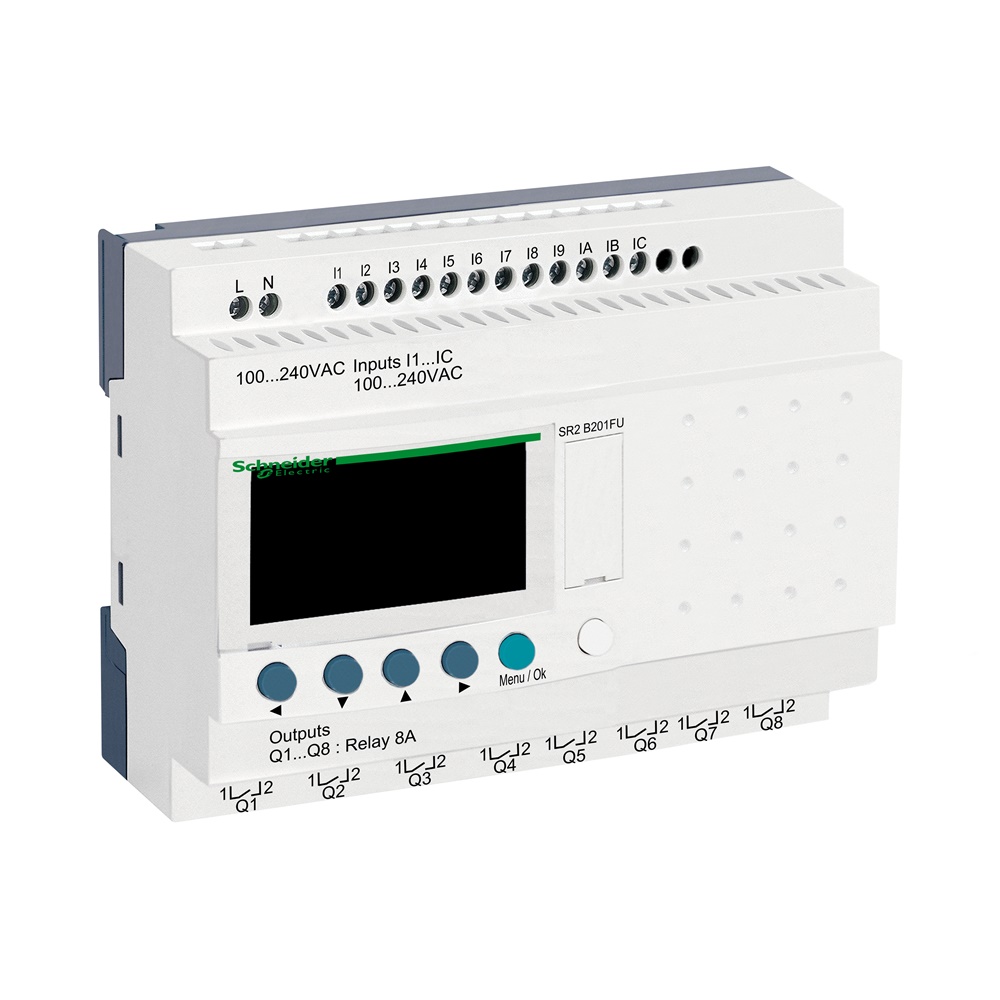 Smart relay 20 I/O 100-240VAC orologio display