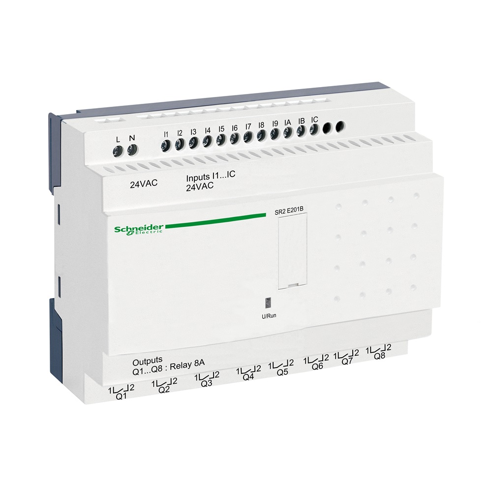 Smart relay compatto Zelio Logic - 20 I/O - 24 V CA - Orologio - S/display
