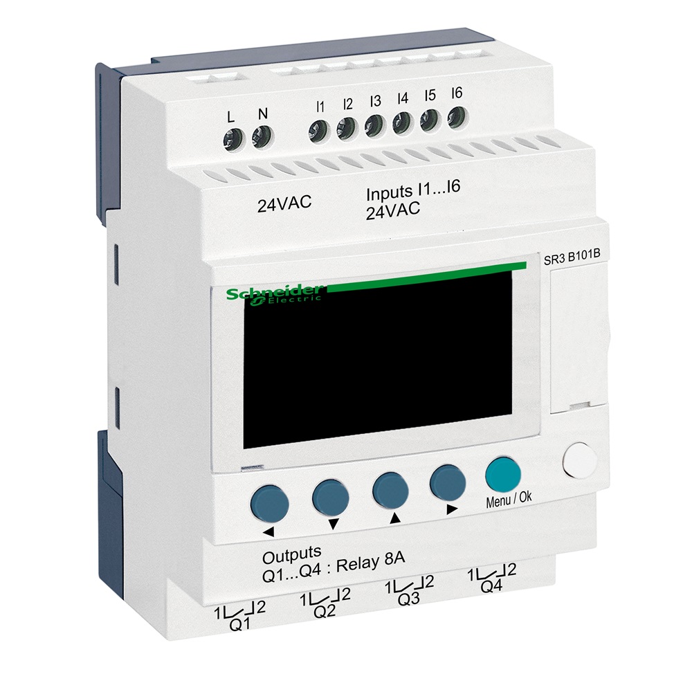 Smart relay modulare Zelio Logic - 10 I/O - 24 V CA - Orologio - Display