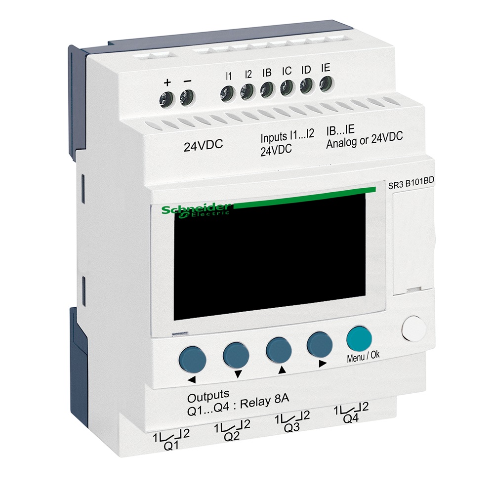 Smart relay modulare Zelio Logic - 10 I/O - 24 V CC - Orologio - Display