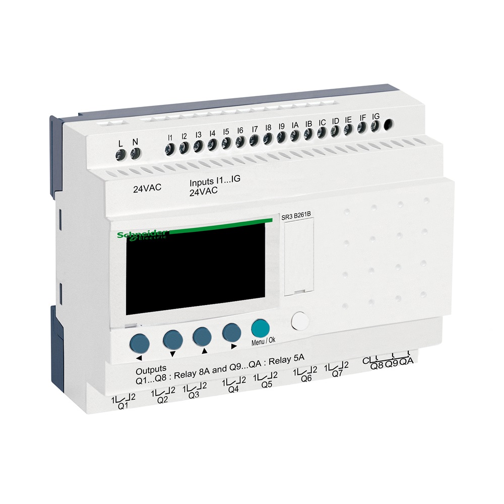 Smart relay modulare Zelio Logic - 24 I/O - 24 V CA - Orologio - Display