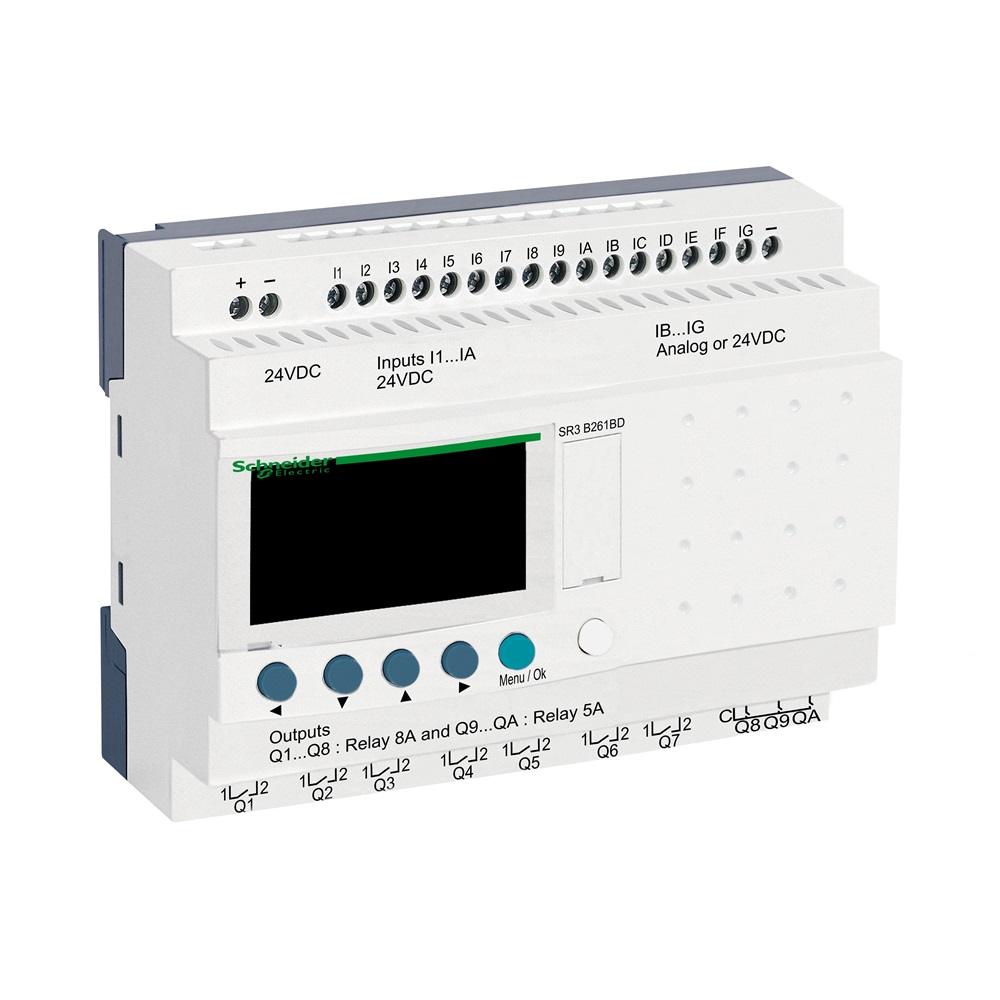 Smart relay modulare Zelio Logic - 26 I/O - 24 V CC - Orologio - Display