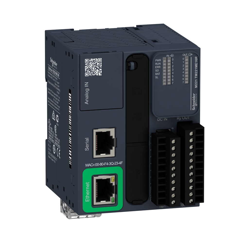 Controllore logico Modicon M221 16 I/O relè con Ethernet per controllo macchine semplici