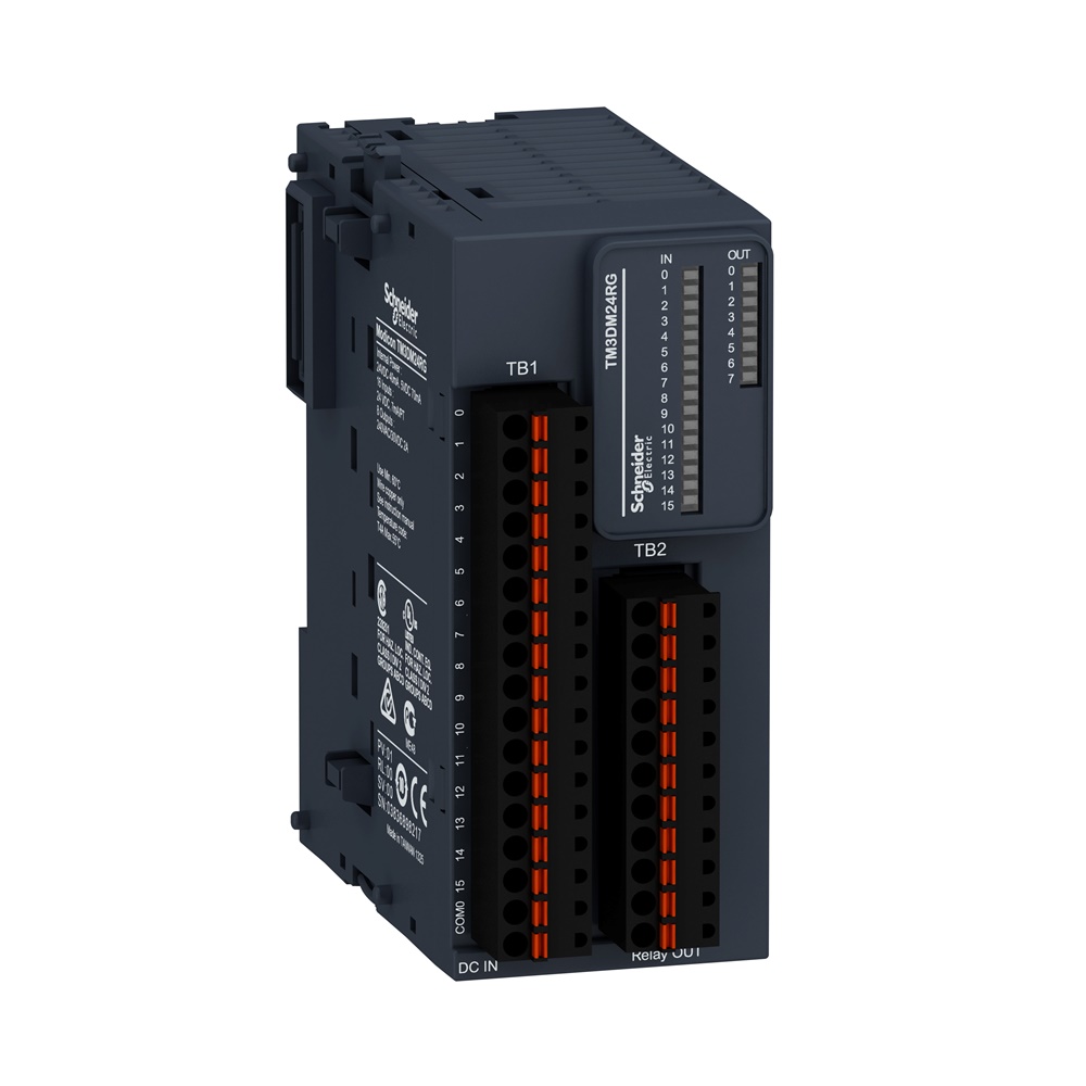 Modulo 24 I/O relè molla TM3