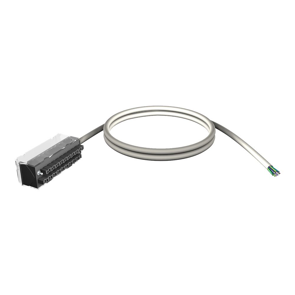 Set cablaggio - connettore 20 vie - fili liberi su 1 estr. - Per M340 I/O - 3 m
