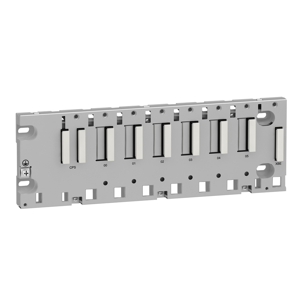 Rack M340 - 6 slot - Montaggio su pannello, piastra o guida DIN