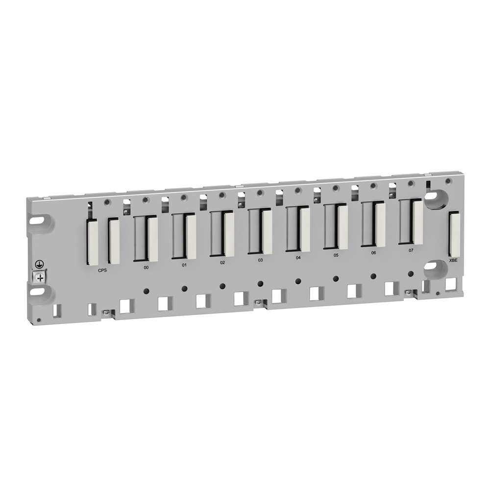 Rack M340 - 8 slot - Montaggio su pannello, piastra o guida DIN