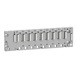 Rack M340 - 8 slot - Montaggio su pannello, piastra o guida DIN