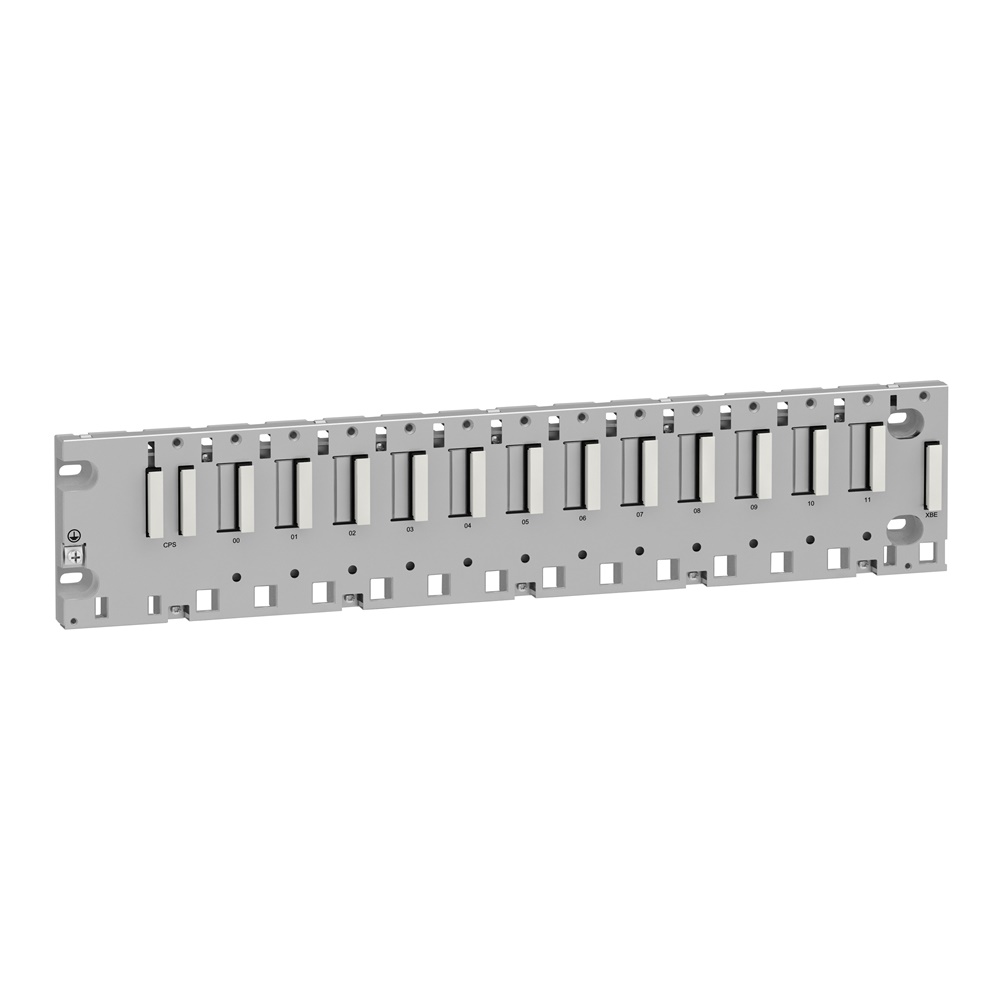 Rack M340 - 12 slot - Montaggio su pannello, piastra o guida DIN