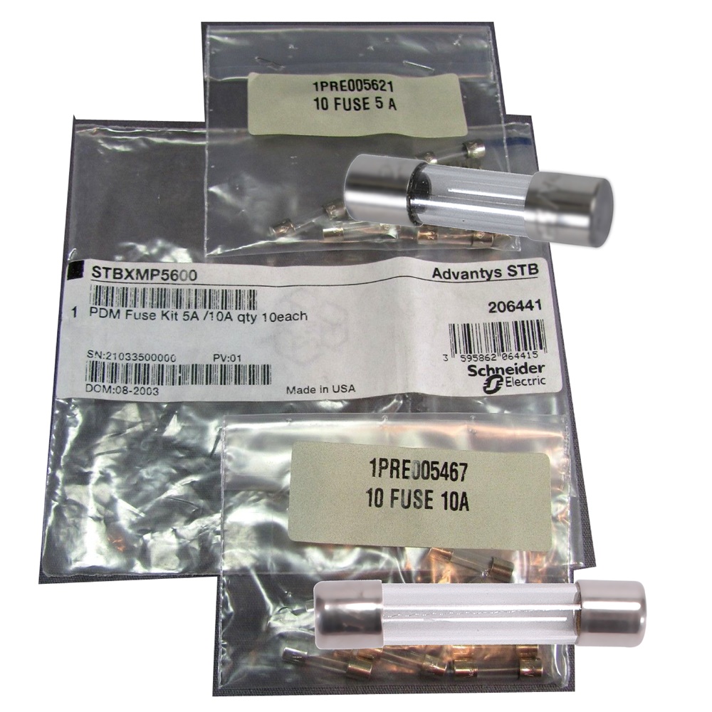 Modicon STB - Kit con fusibili PDM mont. - Per modulo I/O - 5 fusibili - 10 A