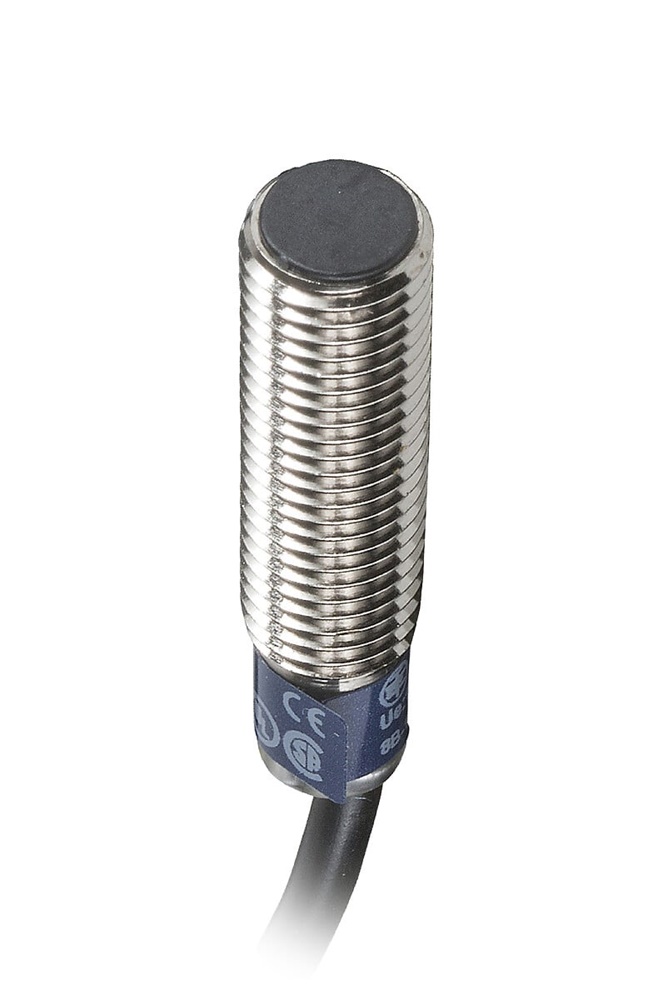 sensore induttivo cilindrico M8 acciaio inox 2,5 mm PNP 12-48 V cavo 2 m uso industriale