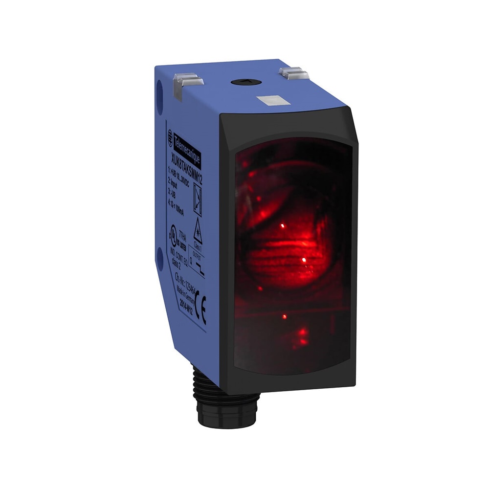Sensore fotoelettrico XUK compatto diffusione 5m uscita PNP/NPN IP67 IP69K per automazione industriale