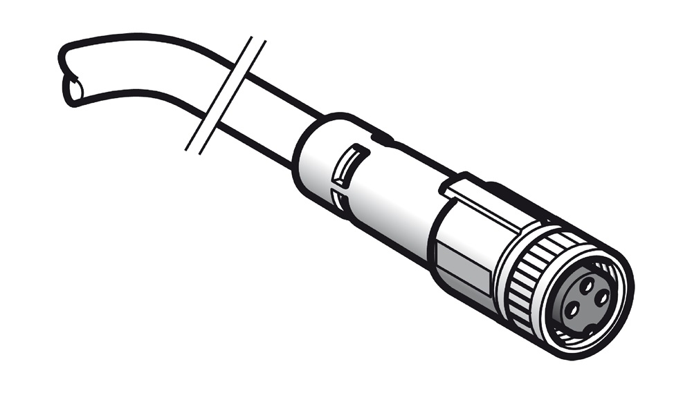 Connettori precablati XZ, femmina dritto, M8, 3 pins, cavo PUR 5m.