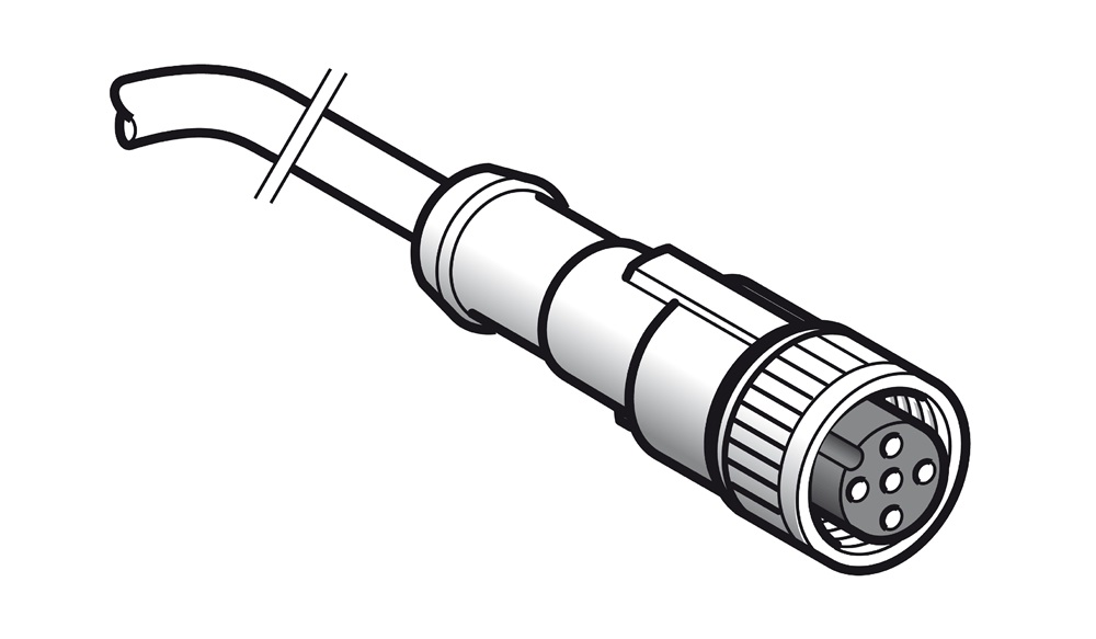 Connettore femmina, M12, 5 pin, diritto, precablato, Cavo 2m.