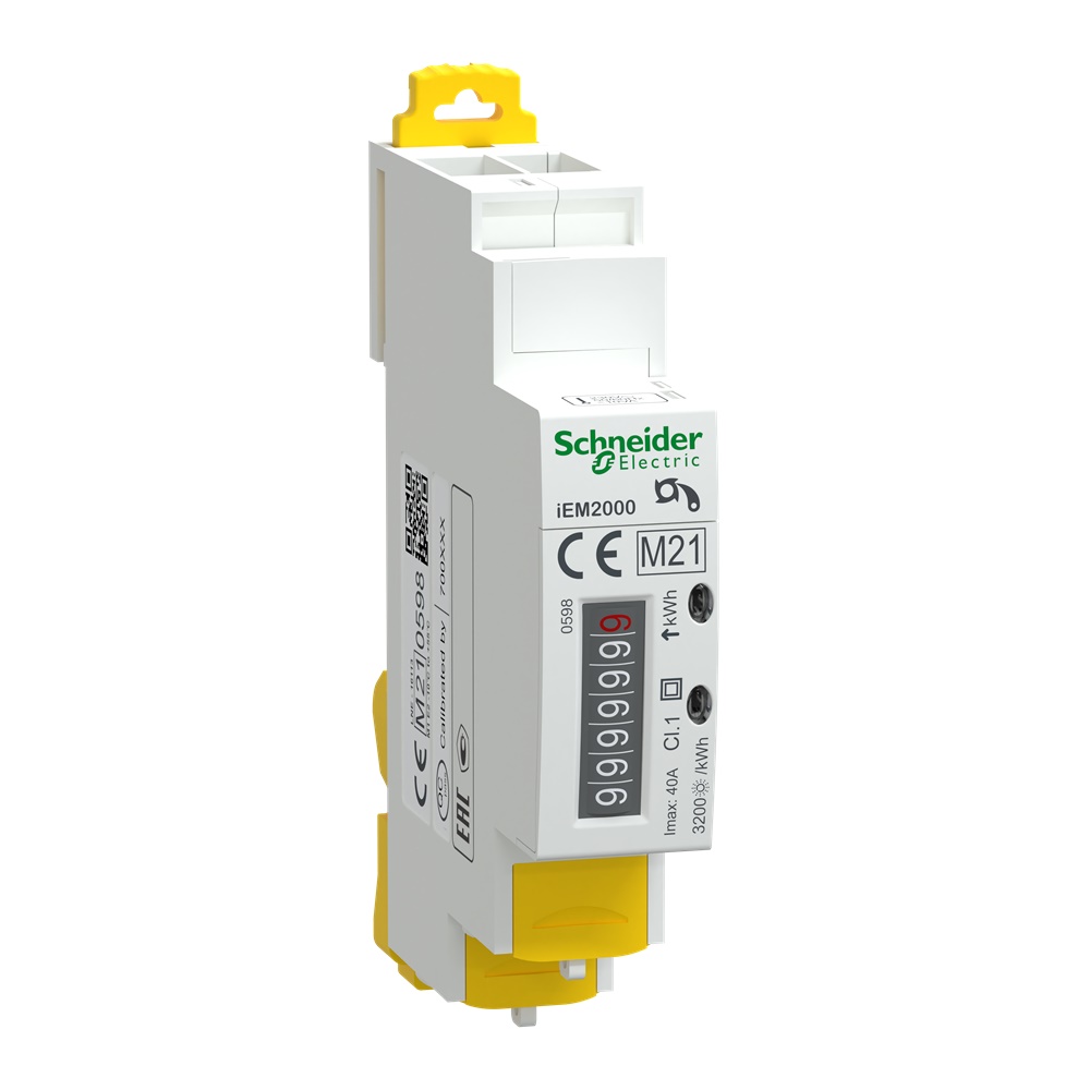 Contatore energia monofase iEM2000 inserzione diretta 40A con display meccanico per monitoraggio consumi elettrici industriali e civili