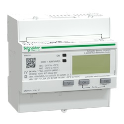 Contatore energia trifase 3P+N iEM3210 con TA, uscita impulsi, Modbus, installazione su guida DIN
