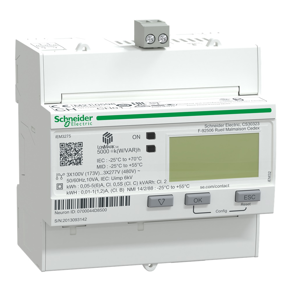 Contatore energia trifase 3P+N iEM3275 inserzione con TA comunicazione LON certificato MID